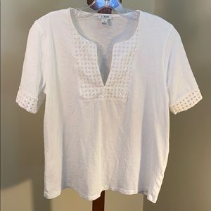 J. Crew White Short-Sleeved Top